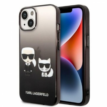 Karl Lagerfeld Gradient Karl and Choupette Case for iPhone 14 Plus Black