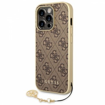 Guess 4G Charms Case for iPhone 14 Pro Brown