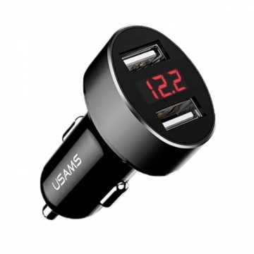 USAMS Ład. sam. 2xUSB C1 2,1A LED czarny|black CC45GC01 (US-CC045)