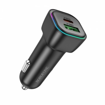 Borofone Car charger BZ28A Trophie - USB + Type C - QC 3.0 PD 30W 3A black