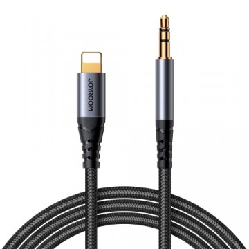 Joyroom stereo audio cable AUX 3.5 mm mini jack - Lightning for iPhone iPad 1.2 m black (SY-A06)