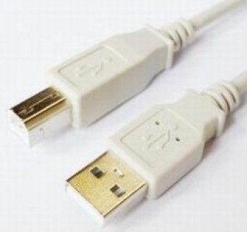 Kabelis Brackton USB Male - USB Male B 1.8m White