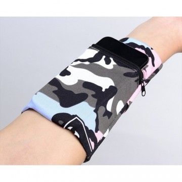 Hurtel Fabric armband on the arm for running fitness, camo blue