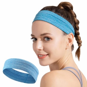 Hurtel Elastic fabric headband for running fitness blue