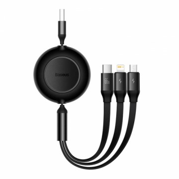 Baseus Bright Mirror 3, USB 3-in-1 cable for micro USB | USB-C | Lightning 66W | 2A 1.1m (Black)