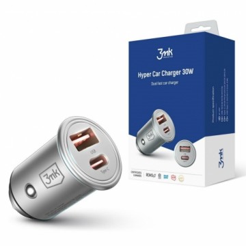 3MK car charger 1x USB-A | 1x USB-C | 4.5A 30W