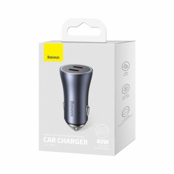 Baseus Golden Contactor Pro car charger 2x USB-C 40W gray (CGJP000013)