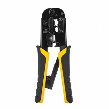 Deli Tools EDL4971 Ethernet Connector Crimping Pliers, 4|6|8P, RJ45|RJ14|RJ12|RJ9