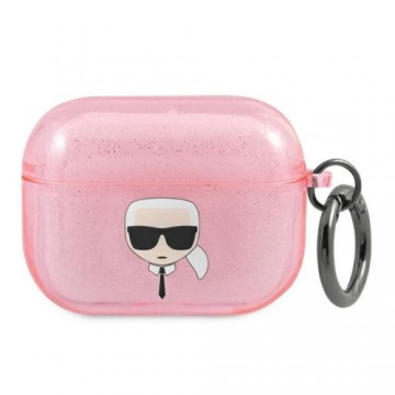 Karl Lagerfeld case for AirPods Pro KLAPUKHGP pink Glitter Karl`s Head