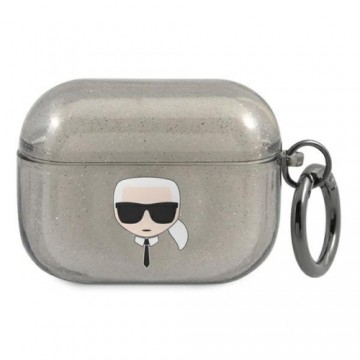 Karl Lagerfeld case for AirPods Pro KLAPUKHGK black Glitter Karl`s Head