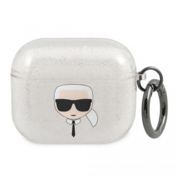 Karl Lagerfeld case for AirPods 3 KLA3UKHGS silver Glitter Karl`s Head