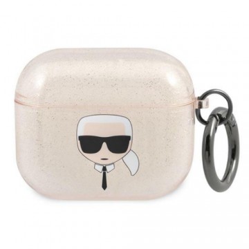 Karl Lagerfeld case for AirPods 3 KLA3UKHGD gold Glitter Karl's Head