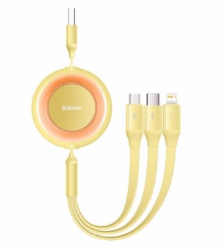 Baseus Bright Mirror 2 3in1 USB Type A cable - micro USB + Lightning + USB Type C 3.5A 1.1m yellow (CAMJ010011)