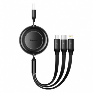 Baseus Bright Mirror 2 3in1 USB Type A cable - micro USB + Lightning + USB Type C 3.5A 1.1m black (CAMJ010001)