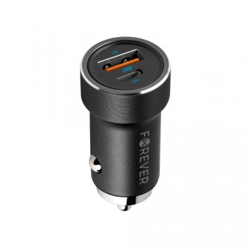 Forever CC-06 PD3.0 + QC3.0 car charger 1x USB-C 1x USB 20W black