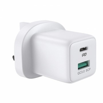 Joyroom wall travel charger USB Type C | USB 30W Power Delivery Quick Charge 4,5A (UK plug) white (L-QP303)