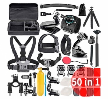 Fusion 50 in 1 accessories set for action cameras | GoPro | HERO9 | Xiaomi YI | EKEN | OSMO | MountDog (EVA CASE) V2