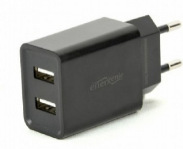 Energenie 2-port Universal USB Charger Black