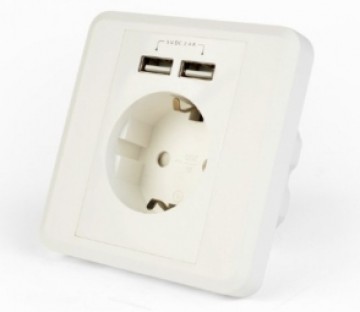 Energenie  AC Wall Socket with 2 port USB Charger