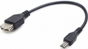 Kabelis Gembird OTG USB Female - MicroUSB Male 0.15m Black