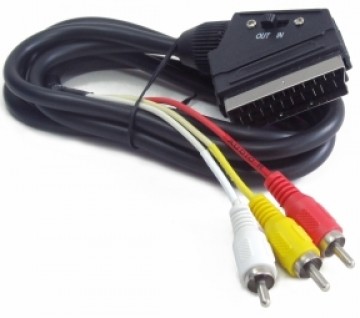 Kabelis Gembird Scart IN|OUT-RCA 1.8m