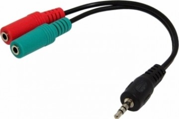 Kabelis Gembird 3.5 mm audio + microphone adapter Black