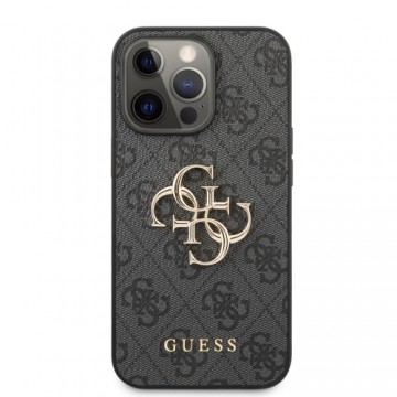 Guess PU 4G Metal Logo Case for iPhone 13 Pro Grey