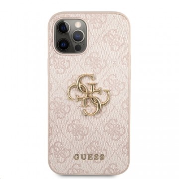 Guess PU 4G Metal Logo Case for iPhone 12 Pro Max Pink