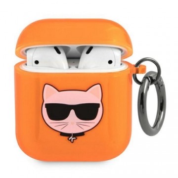 Karl Lagerfeld case for Airpods KLA2UCHFO orange Choupette