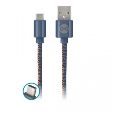 Forever Jeans cable USB - USB-C 1,0 m 2A blue