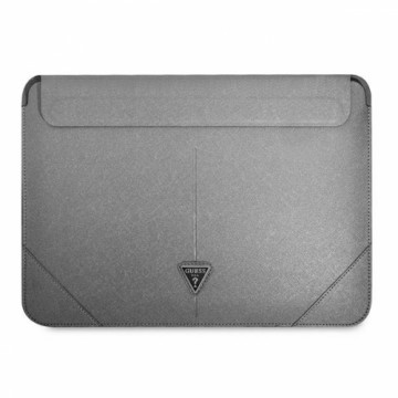 Guess Saffiano Triangle Metal Logo Computer Sleeve 13|14" Silver