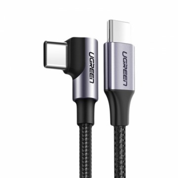 Ugreen angled cable USB Type C - USB Type C Power Delivery 60 W 20 V 3 A 1 m black-gray cable (US255 50123)