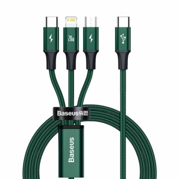 Baseus Rapid Series 3-in-1 cable USB-C For M+L+T 20W 1.5m (Green )