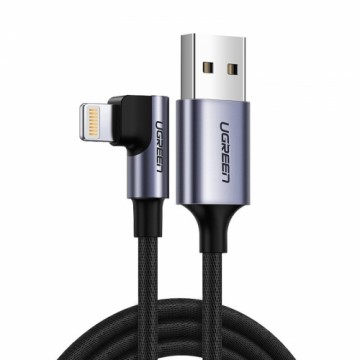 UGREEN US299 USB to Lightning angled cable, MFi, 1m (black)