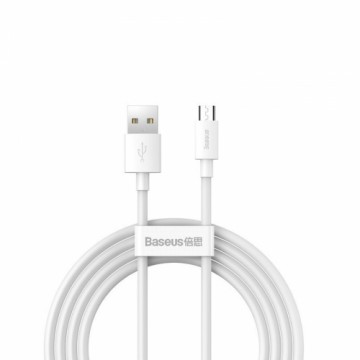 Baseus Simple Wisdom Data Cable Kit USB to Micro 2.1A (2PCS|Set) 1.5m White