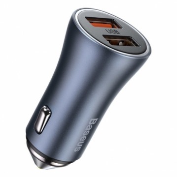 Baseus Golden Contactor Pro car charger, 2x USB, QC SCP, 40W (gray)