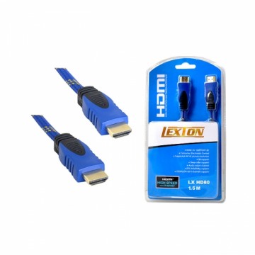 Lexton Cable HDMI-HDMI 1,5m blue v1.4 blist.