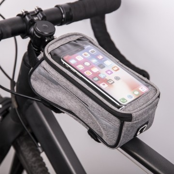 TFO Waterproof bike frame bag with phone holder gray