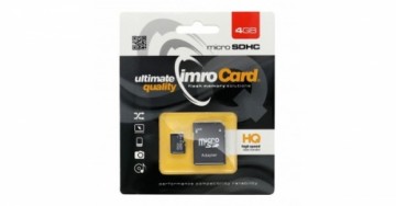 Imro atmiņas karte 4GB microSDHC cl. 10 + adapteris