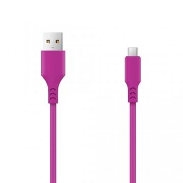 Setty cable USB- microUSB 1,0 m 2A magenta