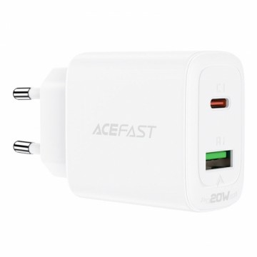 Acefast wall charger USB Type C | USB 20W, PPS, PD, QC 3.0, AFC, FCP white (A25 white)