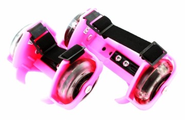 Goodbuy kids rollerblades with 3 LED lamps, 7cm diameter pink