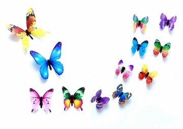 Fusion fluorescent stickers for bedroom "Butterfly" 12 pcs (mix)