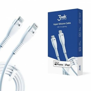 3MK HyperSilicone MFI USB-C | Lightning cable white 1m 20W 3A