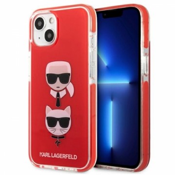 Karl Lagerfeld TPE Karl and Choupette Heads Case for iPhone 13 mini  Red