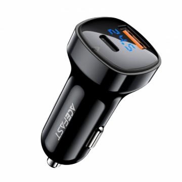 Acefast car charger 66W USB Type C | USB, PPS, Power Delivery, Quick Charge 4.0, AFC, FCP black (B4 black)