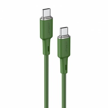 Acefast cable USB Type C - USB Type C 1.2m, 60W (20V | 3A) green (C2-03 oliver green)