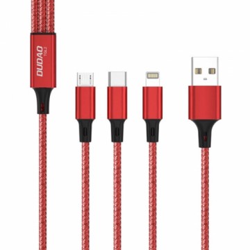 Dudao cable, USB 3in1 cable - USB Type C, micro USB, Lightning 6A - black (TGL2)