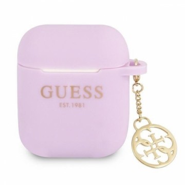 GUA2LSC4EU Guess 4G Charm Silicone Case for Airpods 1|2 Purple