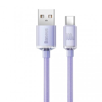 Baseus crystal shine series fast charging data cable USB Type A to USB Type C 100W 2m purple (CAJY000505)